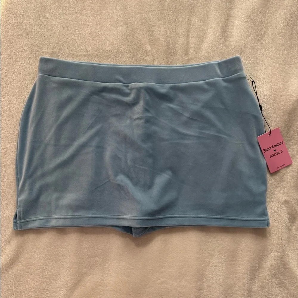 Juicy Couture Light Blue Velour Skirt XL - Picture 3 of 3